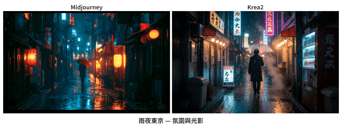 雨夜東京對比