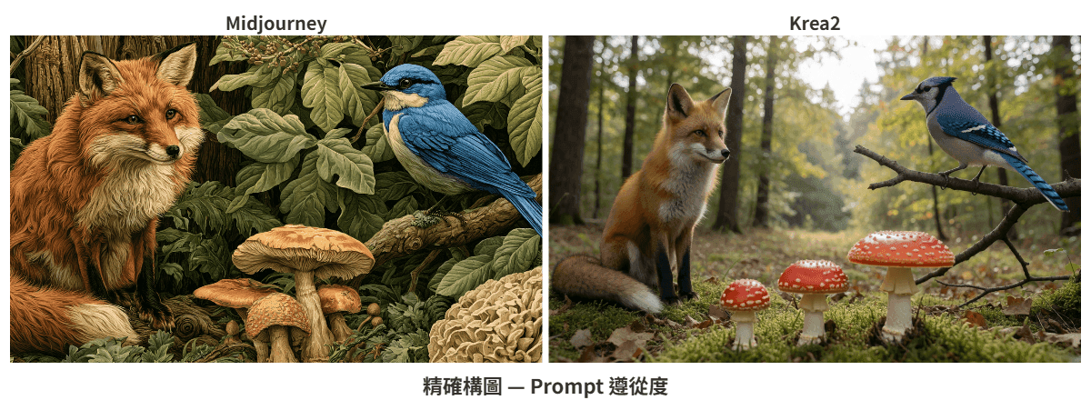 精確構圖對比