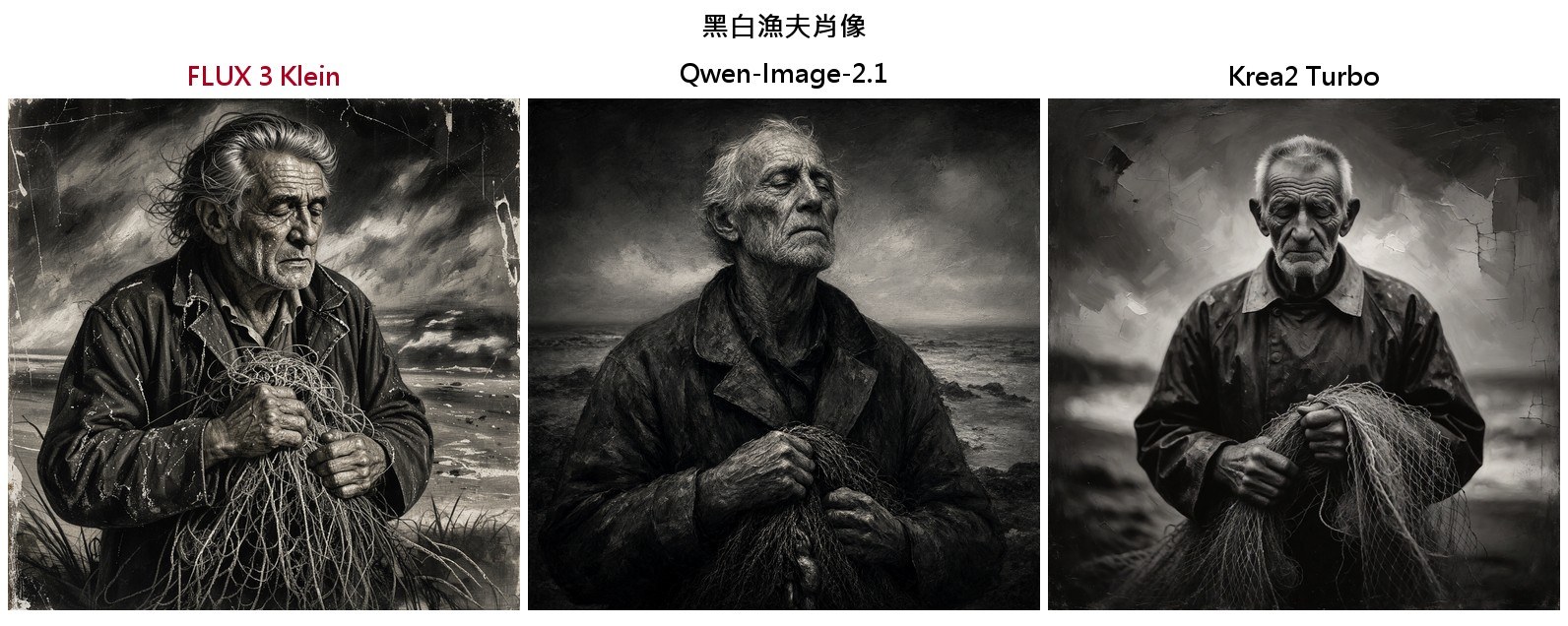 黑白漁夫肖像