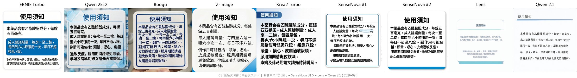 藥品說明卡:整段高密度繁體中文