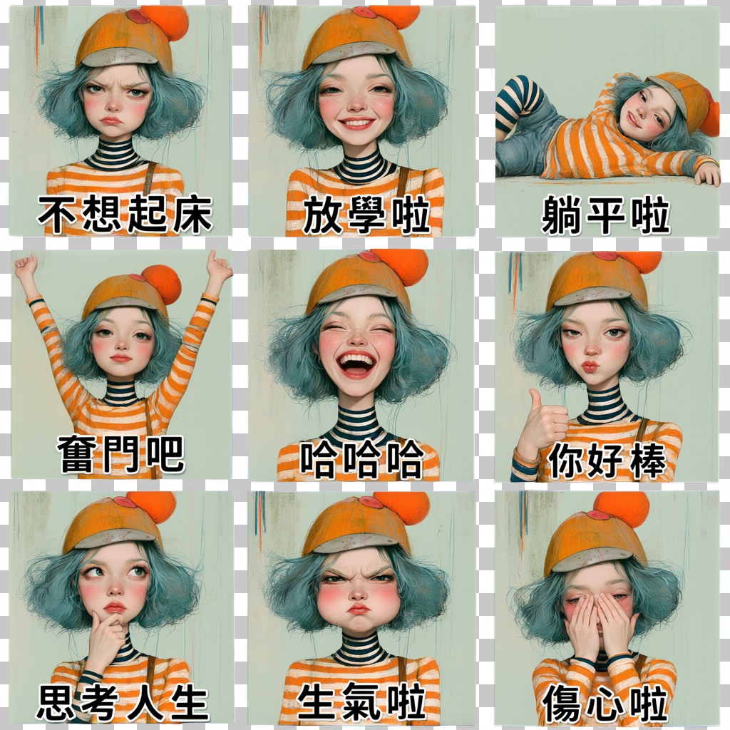 失敗:只說透明背景,模型把透明放在格與格之間