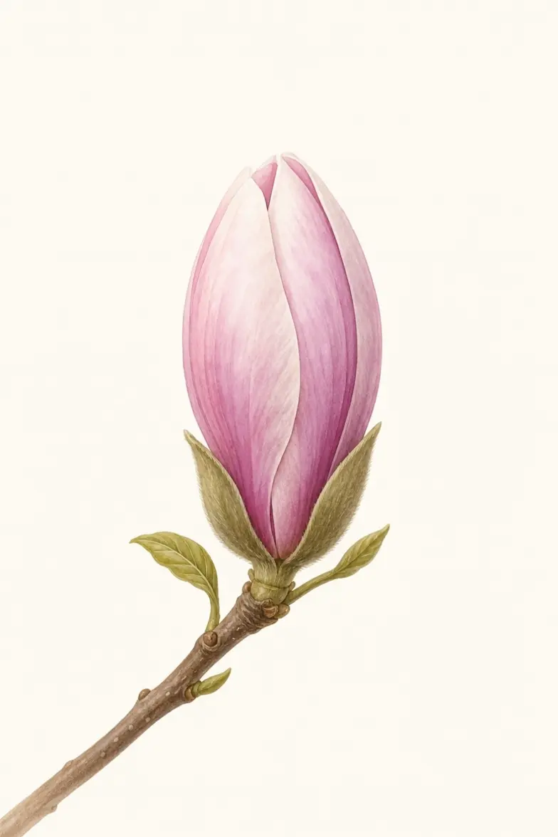 Magnolia bud — hover to bloom